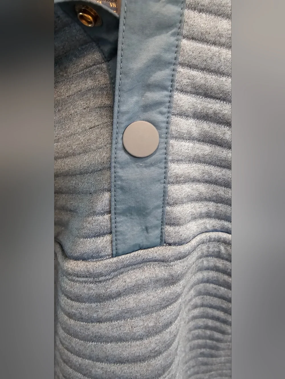 L.L. Bean Indigo Quilted Half-Snap Pullover